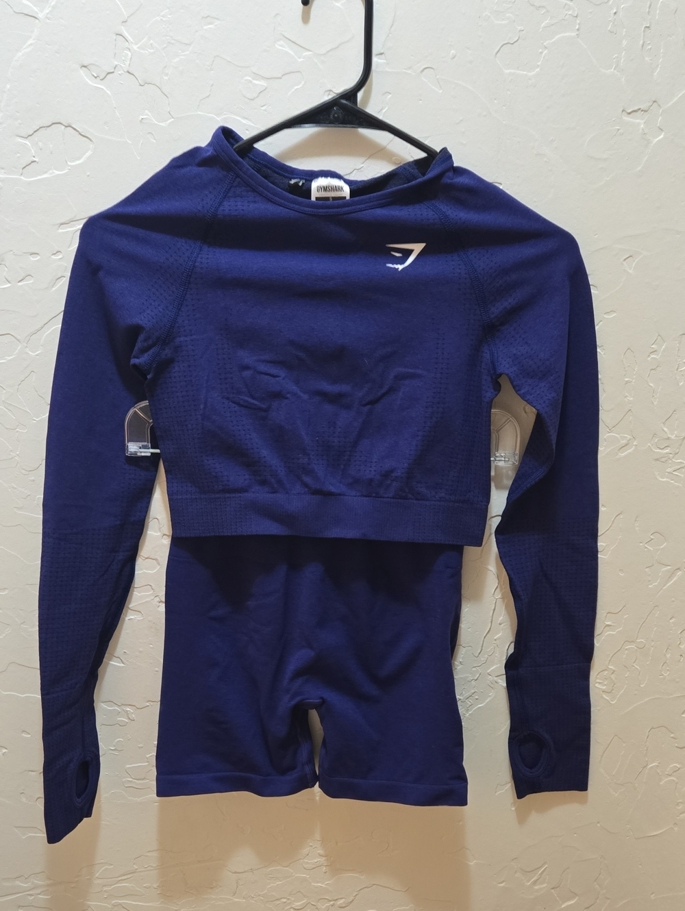 Gymshark Seamless Long Sleeve Crop Top & Alphalete High-Waist Shorts Set